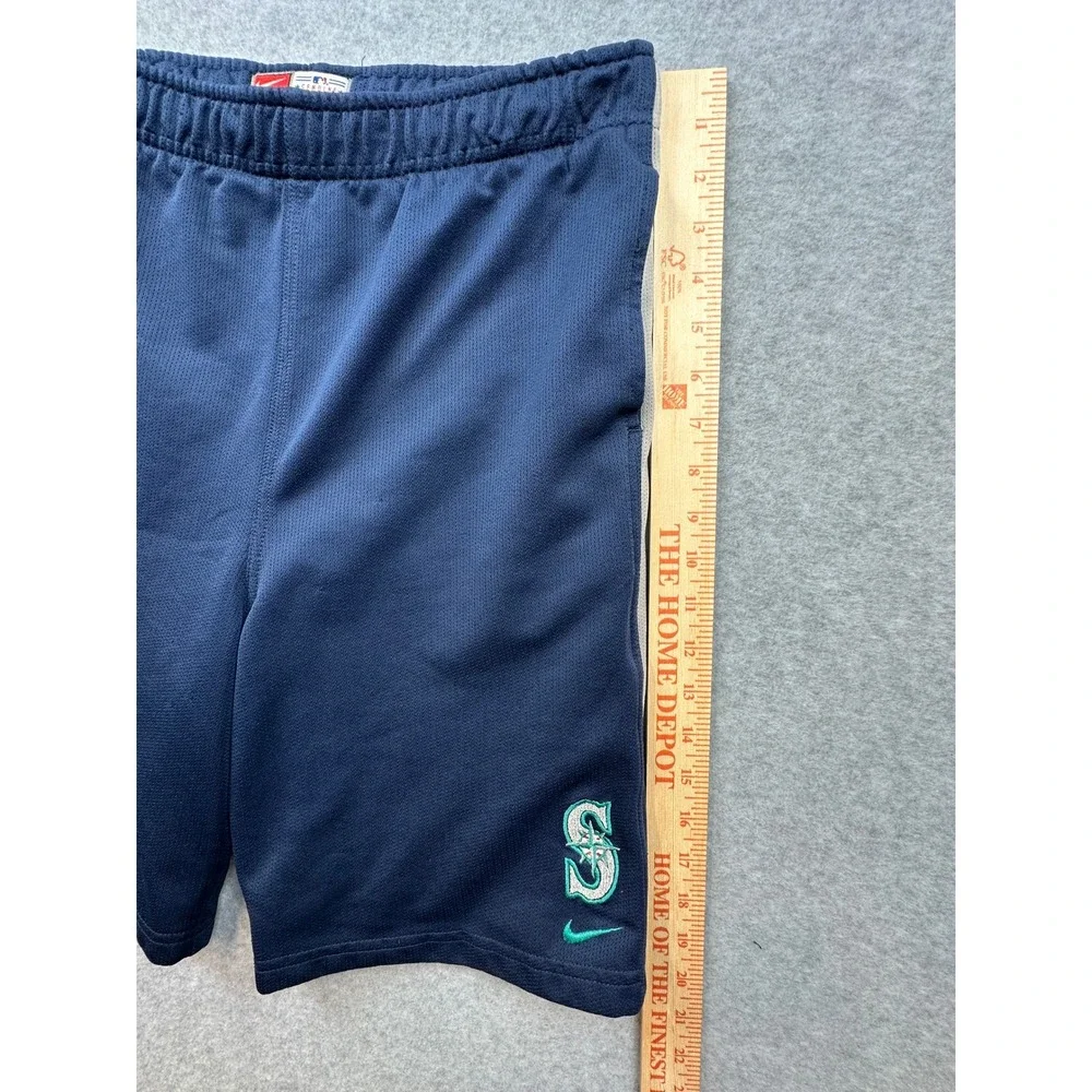 Nike Seattle Mariners MLB Navy Blue Mesh Athletic Shorts Youth L 16/18